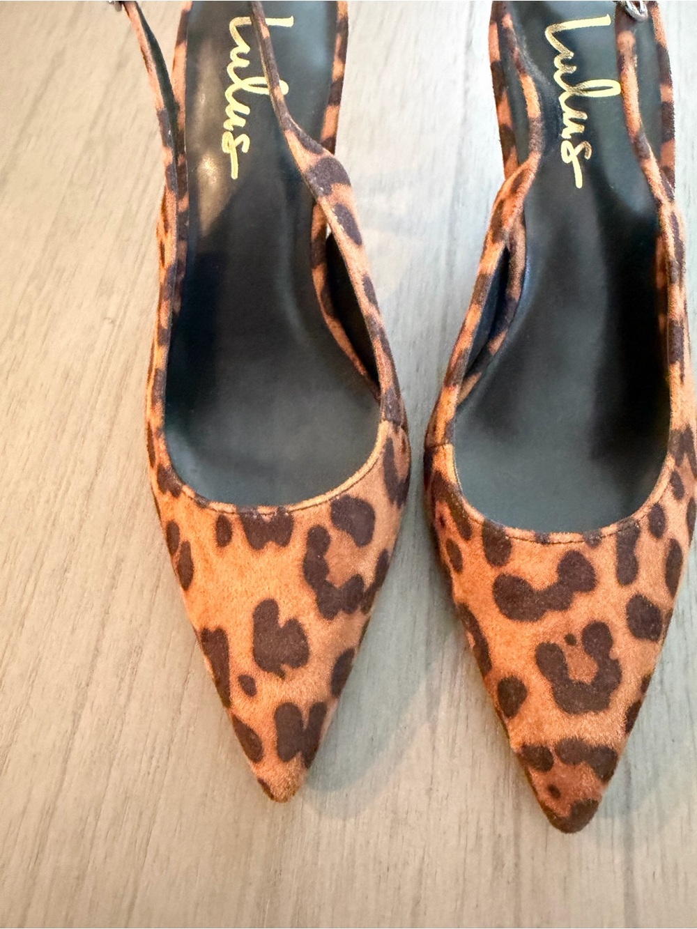 Lulu's Leopard-Print Pointed Toe Slingback Pumps - Tan & Brown